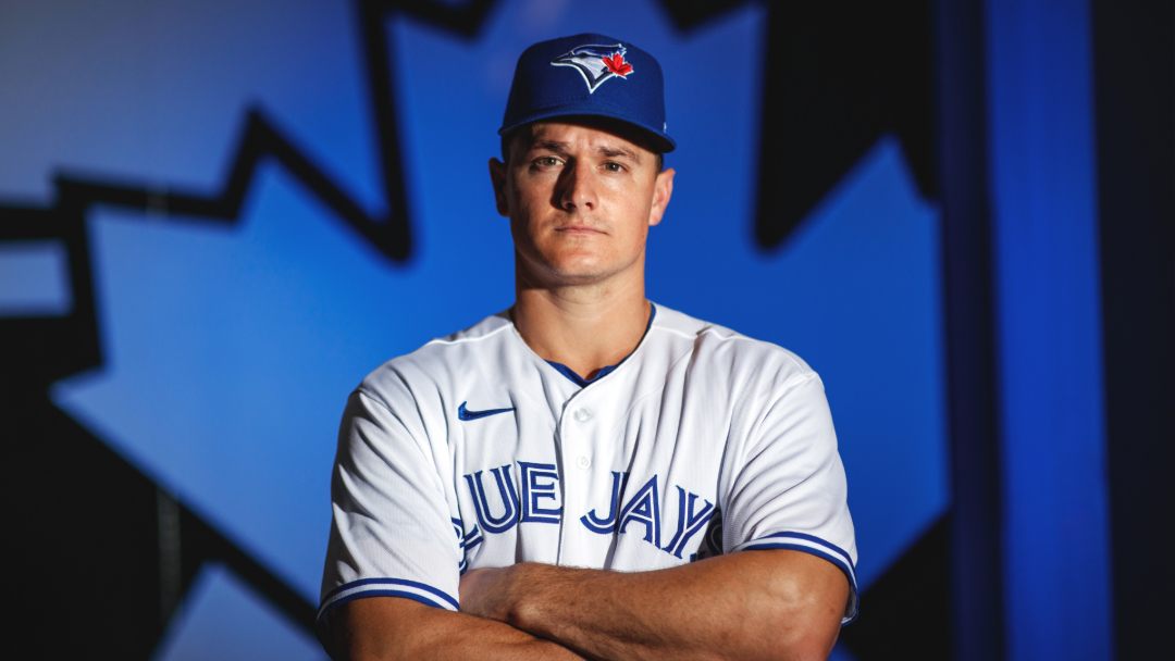 Matt Chapman of the Toronto Blue Jays posing for a press photo.