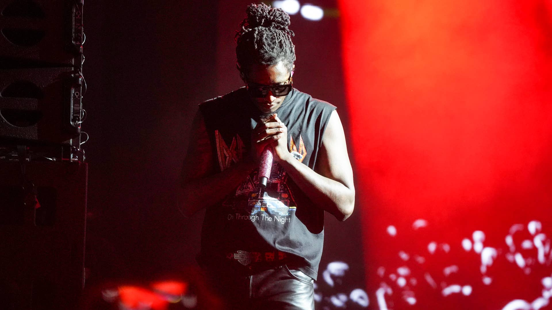 Young Thug is seen performing live