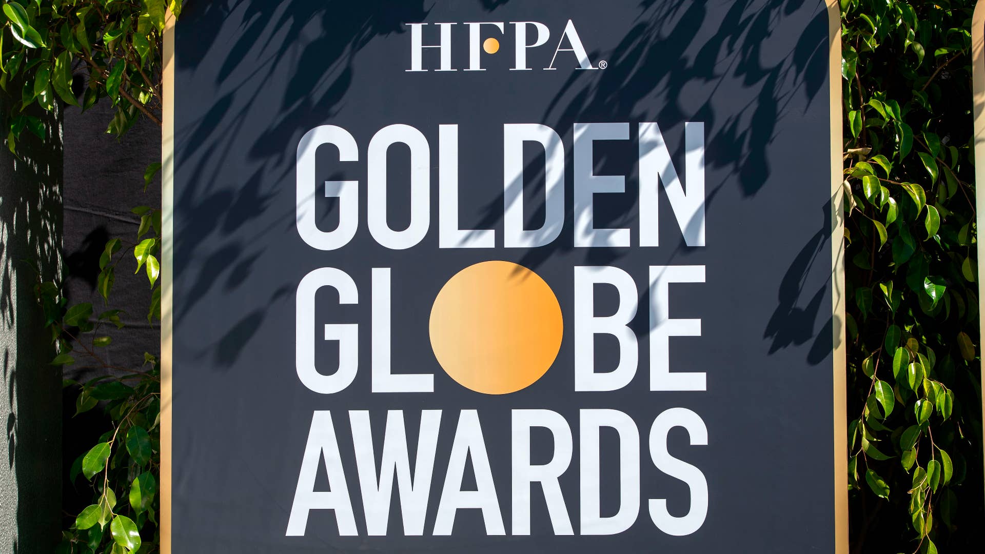 View of the HFPA Golden Globe Awards logo.