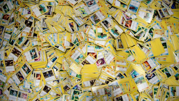 Cards seen for a beginners' clinic during first day of the 2019 Pokemon World Championships.