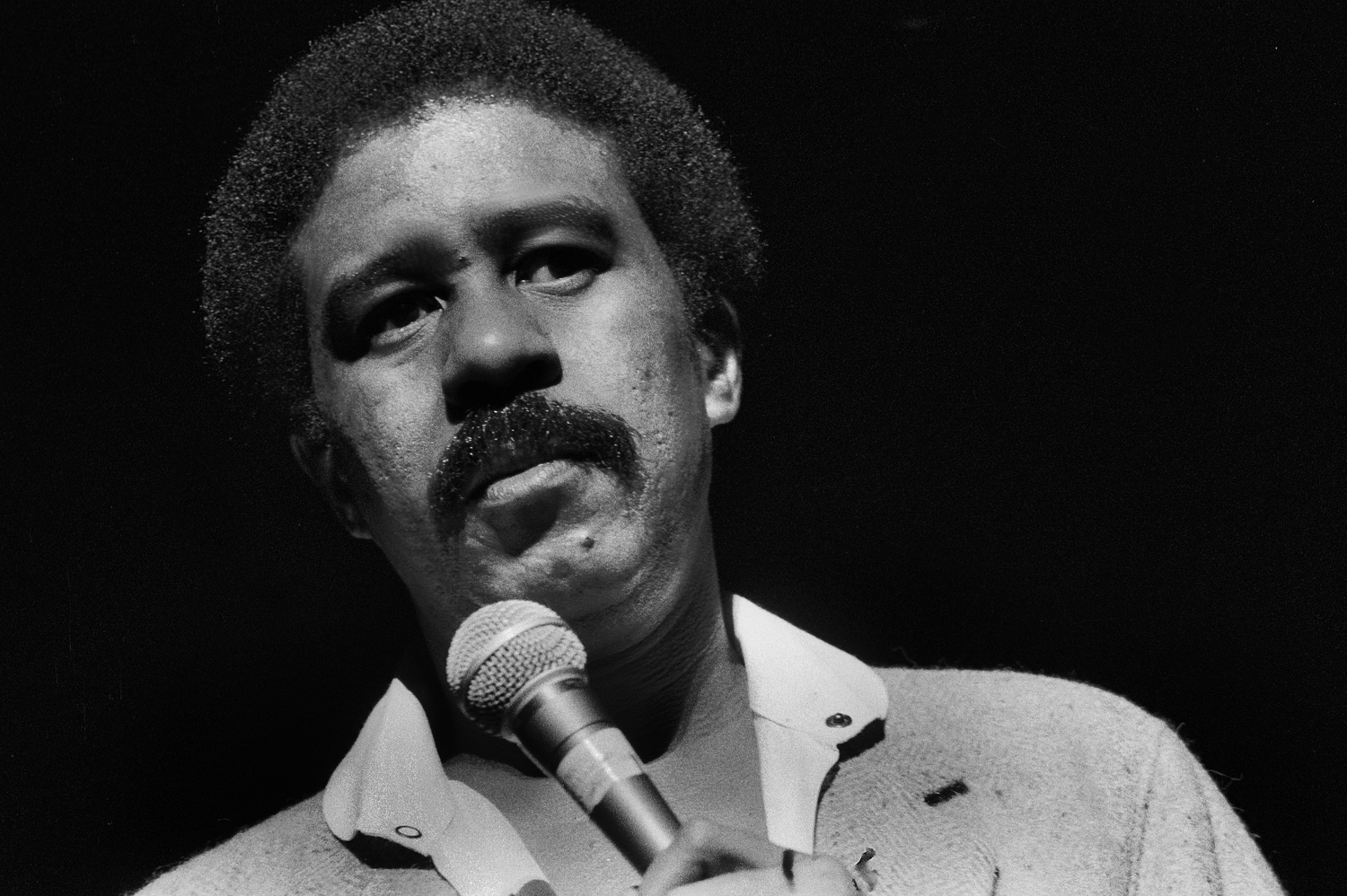 Richard Pryor performing on stage at the Auditorium Theater in Chicago, Illinois, July 28, 1978.