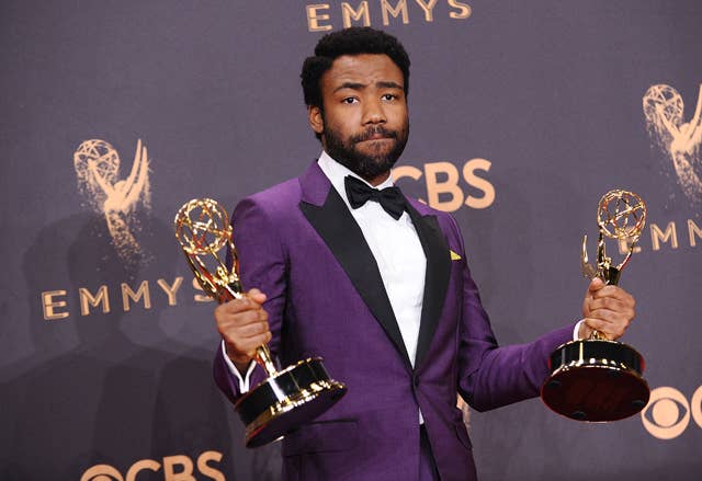 Actor Donald Glover poses in the press room at the 69th annual Primetime Emmy Awards
