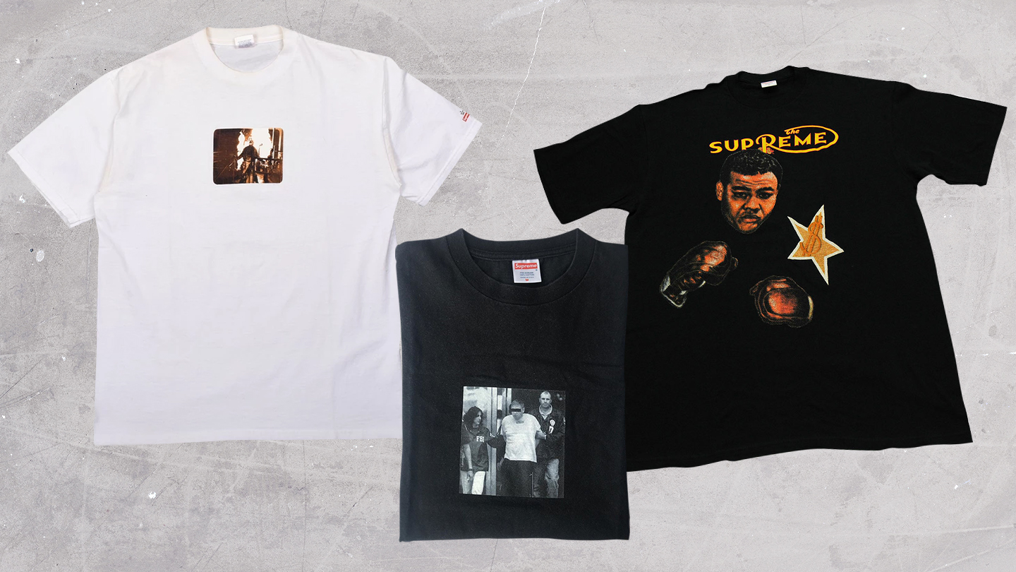 Supreme T shirts made by Russell Karablin or SSUR