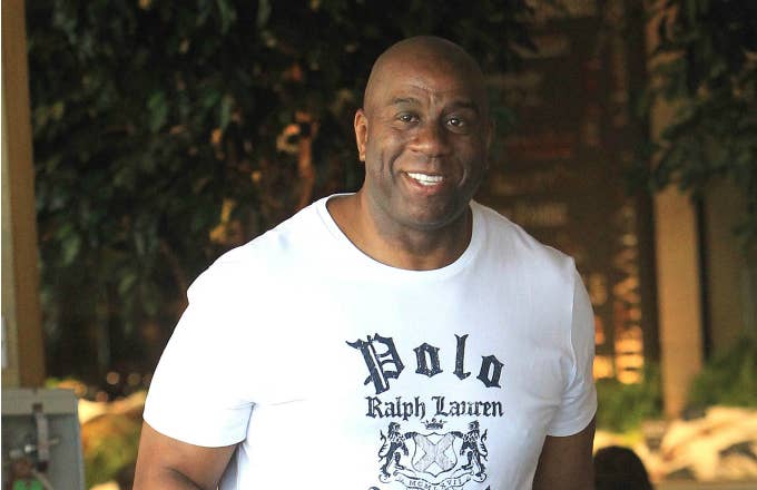 Magic Johnson is seen on April 26, 2019 in Los Angeles, California.