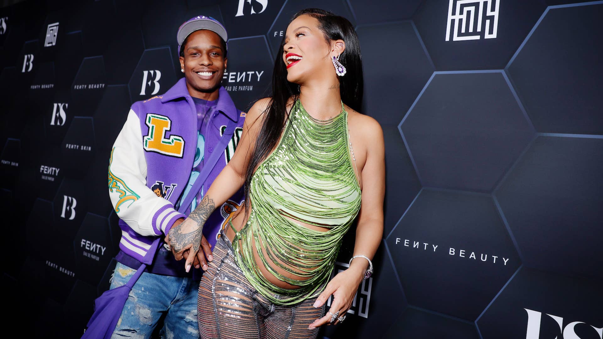 A$AP Rocky and Rihanna celebrate Fenty Beauty & Fenty Skin at Goya Studios
