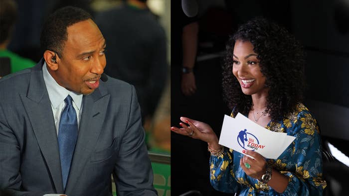 This is a photo of Stephen A. Smith and Mailka Andrews