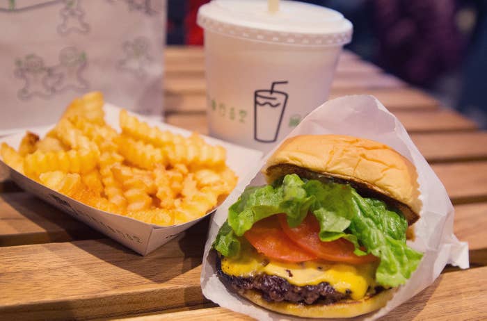 shake shack burger and fries