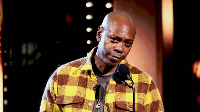 Dave Chappelle speaks onstage during the 36th Annual Rock &amp; Roll Hall Of Fame Induction Ceremony