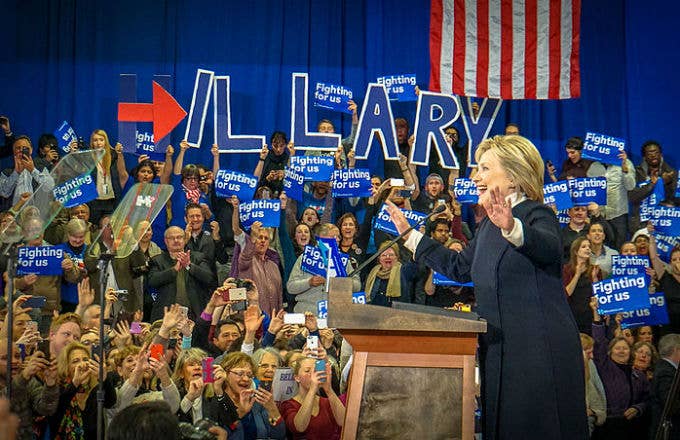 Hillary Clinton and supporters