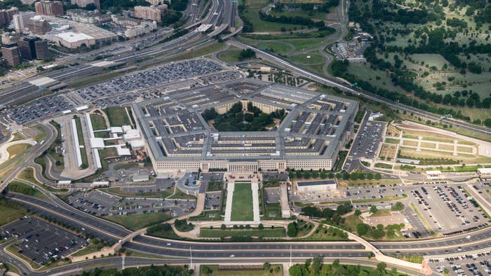 An aerial view of the Pentagon is shown in this photo.