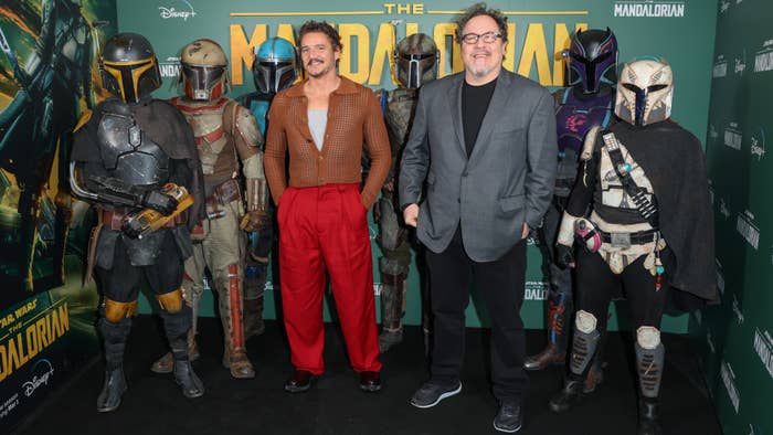 The Mandalorian premiere event with Pedro and Jon