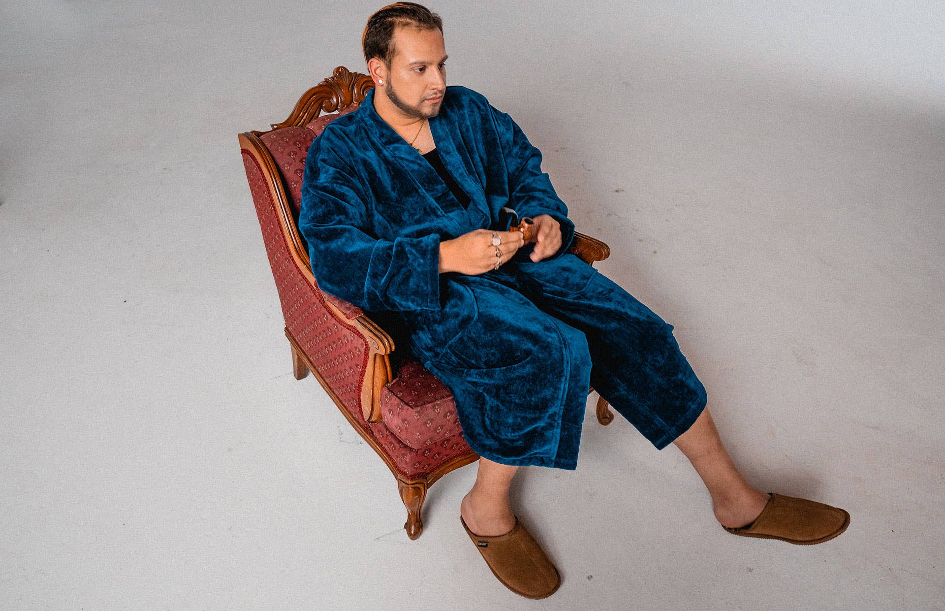 Vancouver rapper Kresnt poses in robe