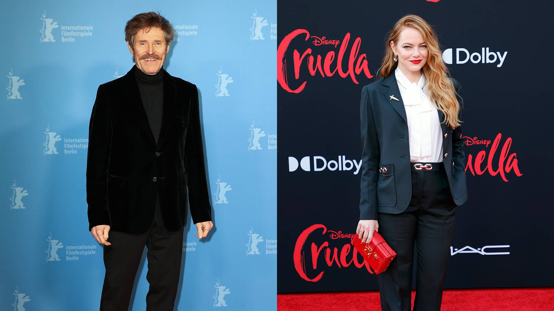 Willem Dafoe and the Inside premiere and Emma Stone at the Cruella Premiere