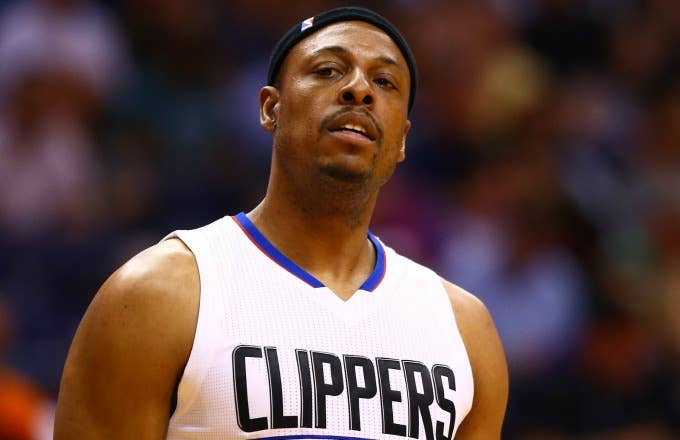 Paul Pierce reacts to a call during a playoff game.