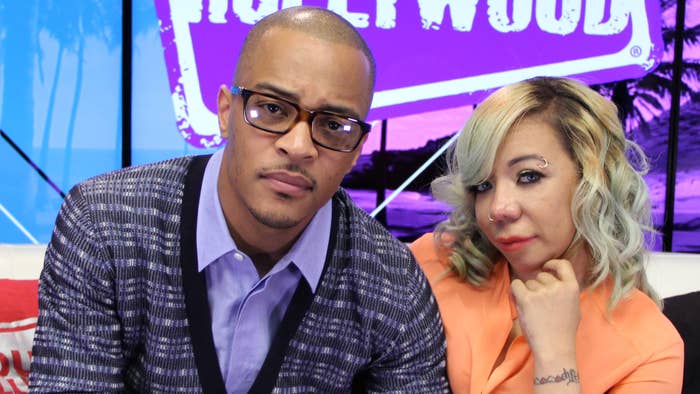 T.I. and Tiny at the Young Hollywood Studio.