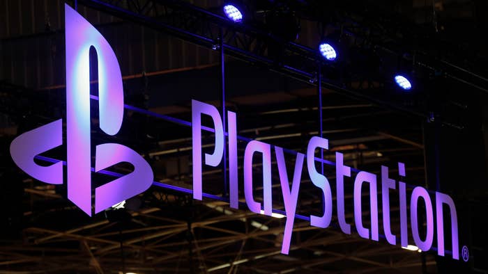 The Sony PlayStation logo is displayed during the &#x27;Paris Games Week.&#x27;