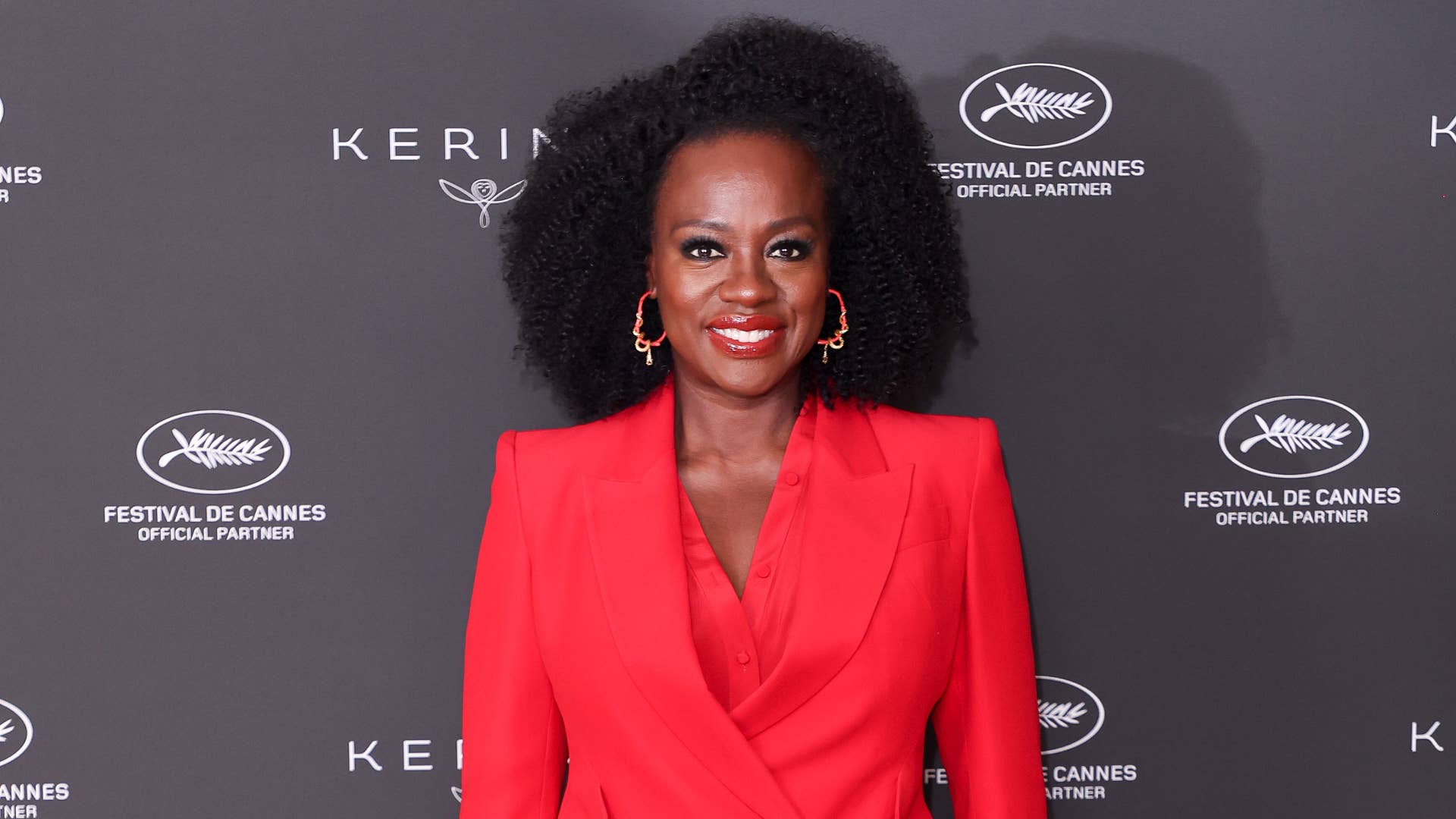 Viola Davis is pictured at a Cannes event