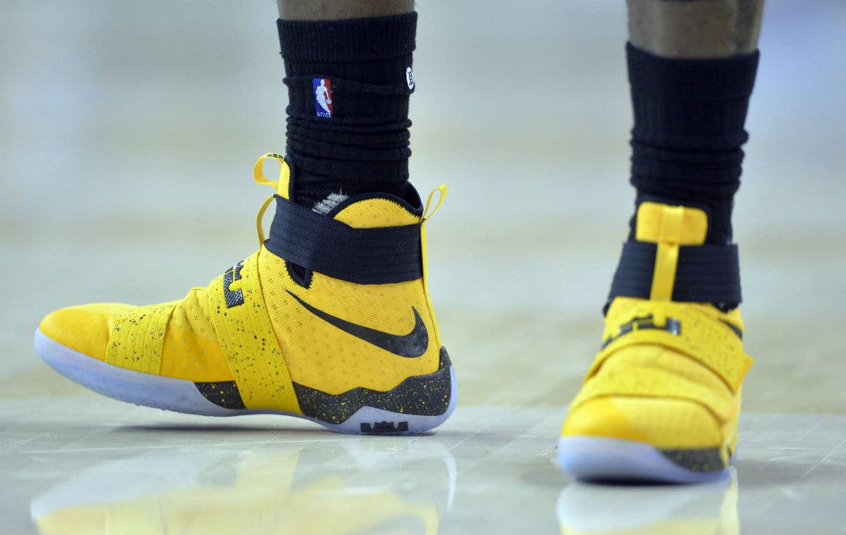 LeBron James Nike LeBron Soldier 10 Yellow PE Shoes