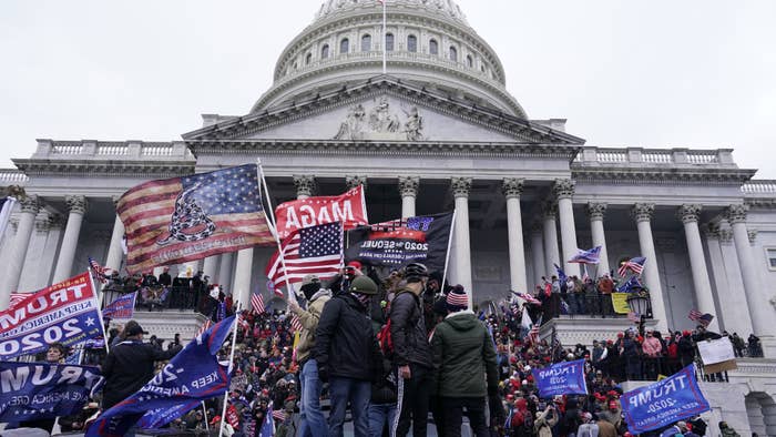 Protesters gather on the second day of pro Trump events.