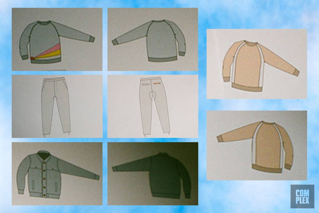 CAD sketches of Pastelle clothing by VNGRD