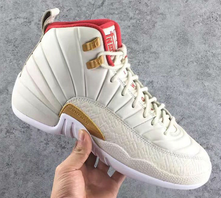 New red white shop and gold jordans Air Jordan 12