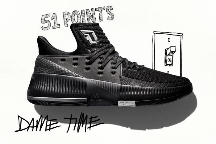 Adidas Dame 3 Lights Out Profile
