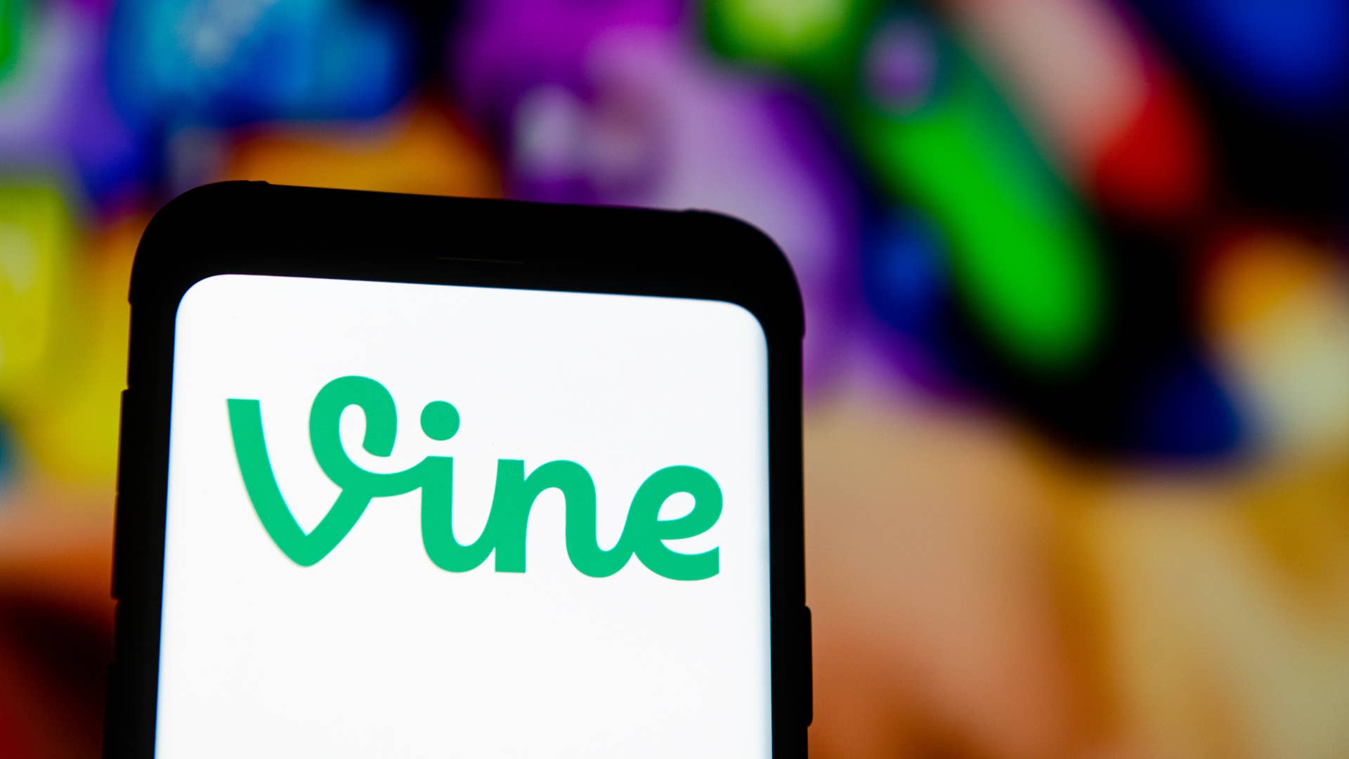 In this photo illustration a Vine logo seen displayed on a smartphone.