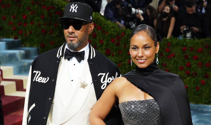 Swizz Beatz and Alicia Keys attend the 2022 MET Gala