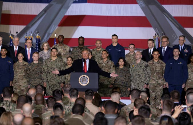 US President Donald Trump speaks at the signing ceremony for S.1709