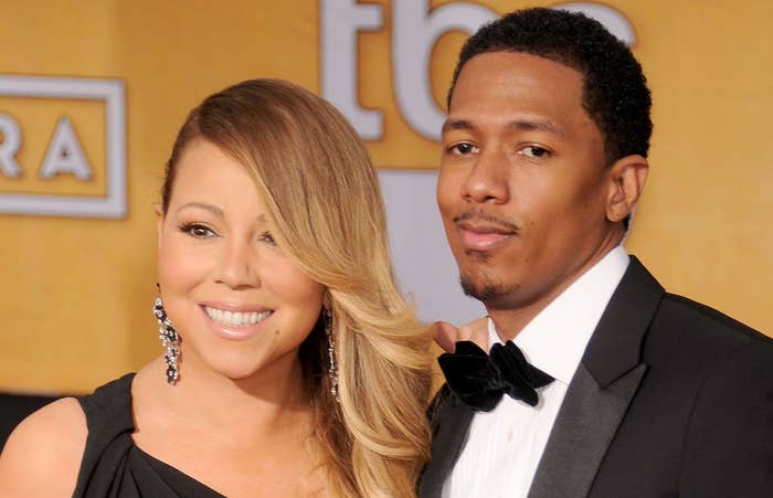 Nick Cannon and Mariah Carey arrive at the 20th Annual Screen Actors Guild Awards