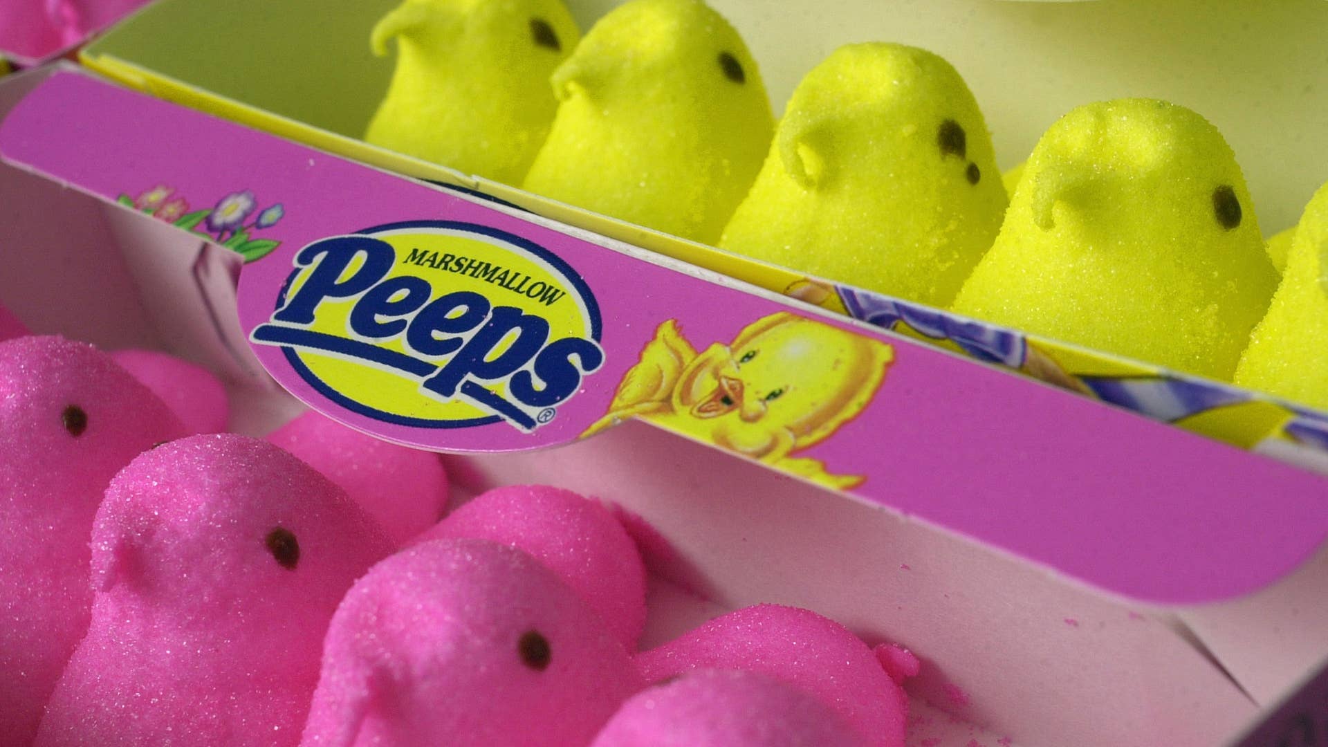 Pink and yellow Marshmallow Peeps are seen April 18, 2003.