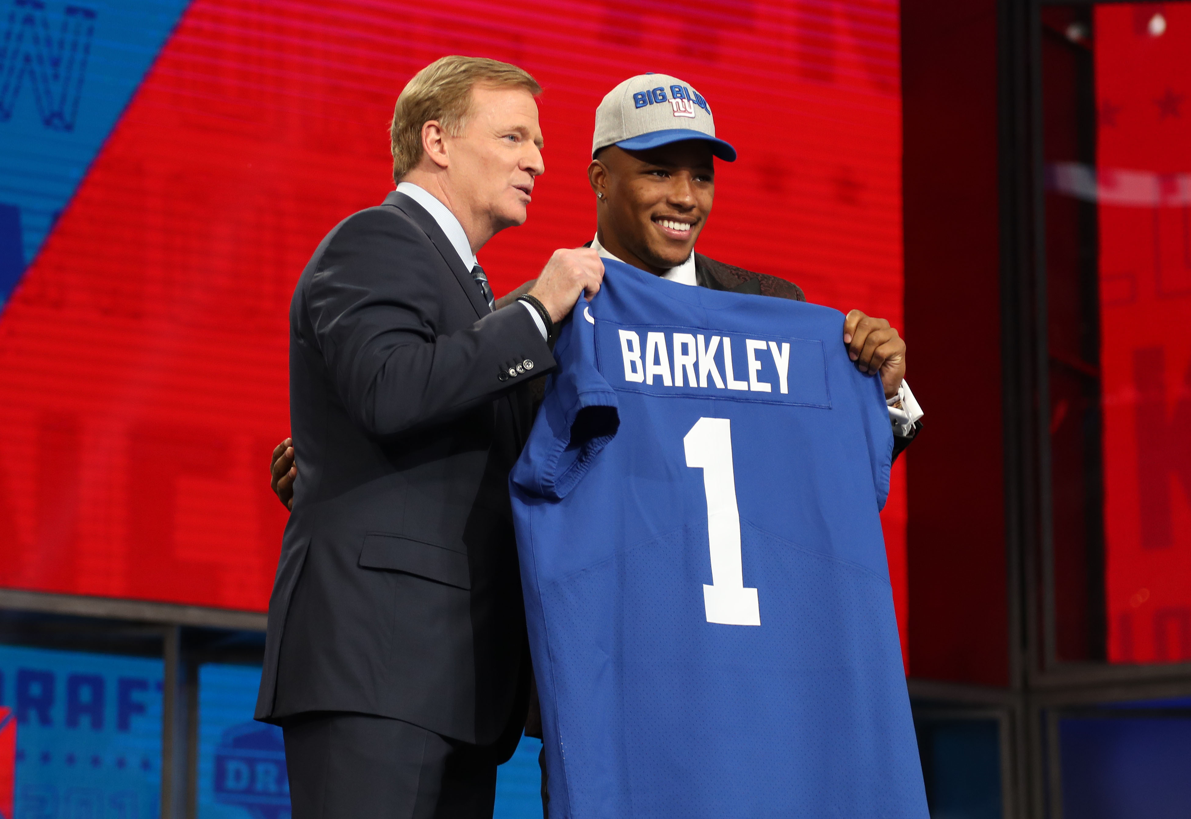 Saquon Barkley Roger Goodell NFL Draft 2018