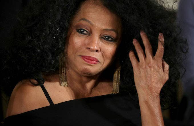 Diana Ross being awarded the Presidential Medal of Freedom.