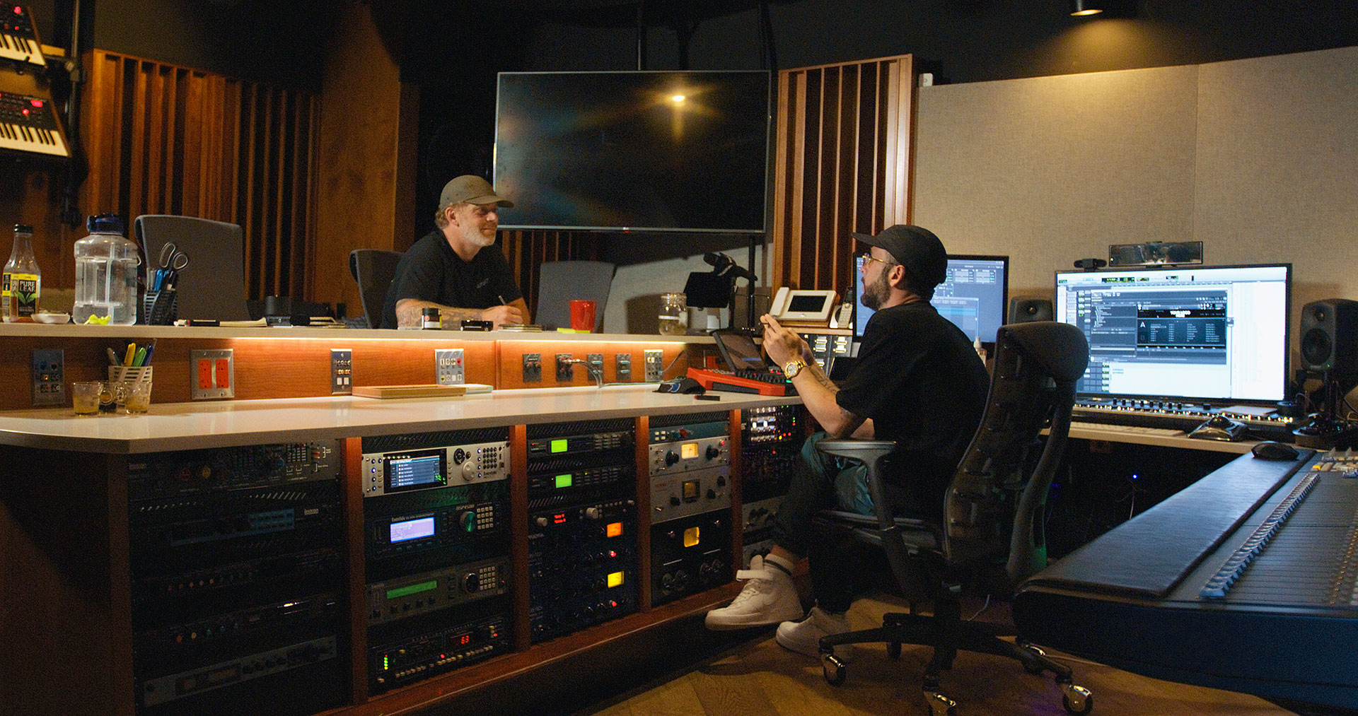 Noah &quot;40&quot; Shebib and Toronto graffiti artist Kwest in the studio