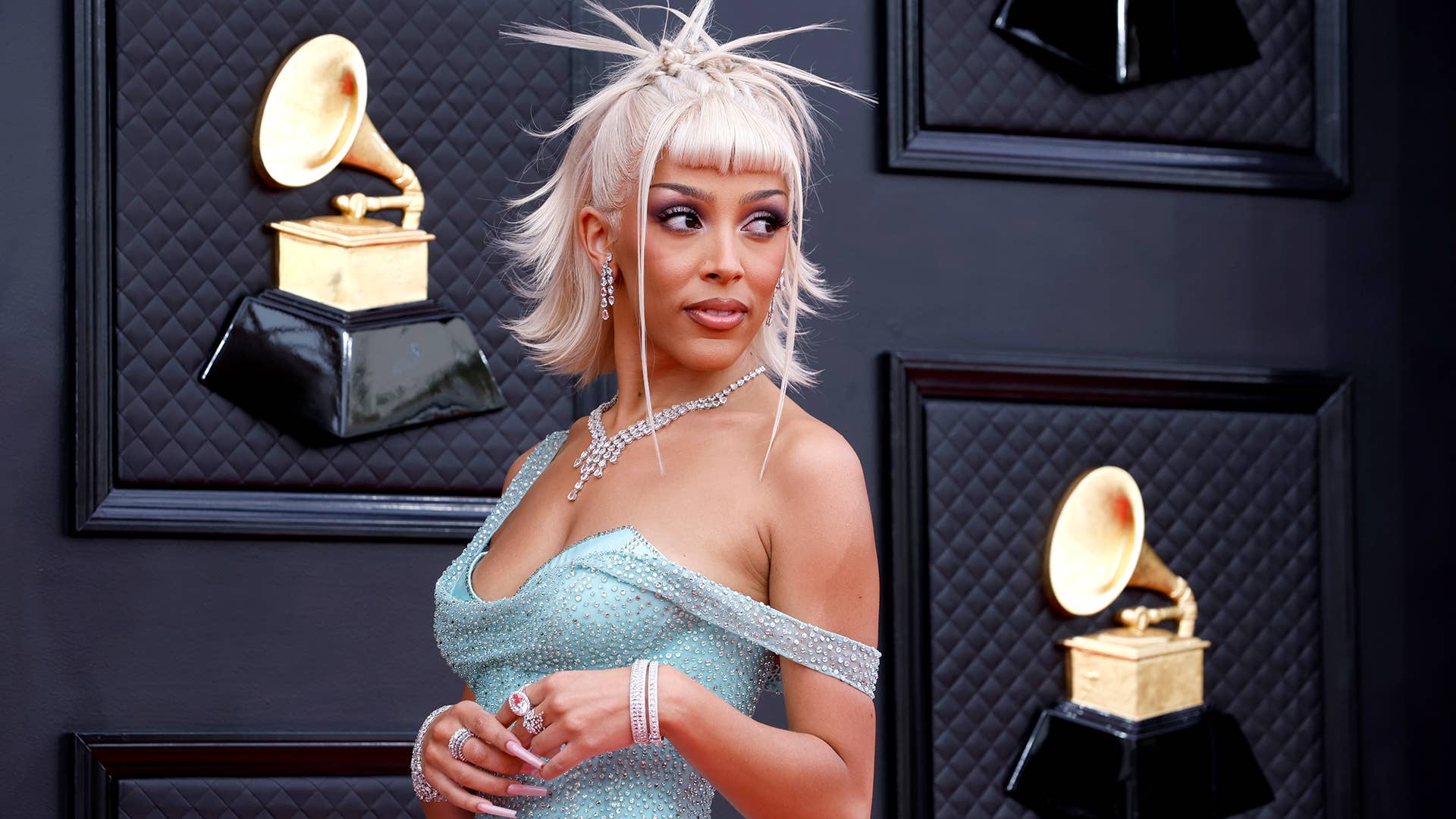 Doja Cat attends the 64th Annual GRAMMY Awards at MGM Grand Garden Arena