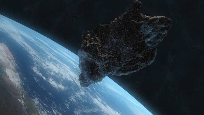 Asteroid approaching Earth.