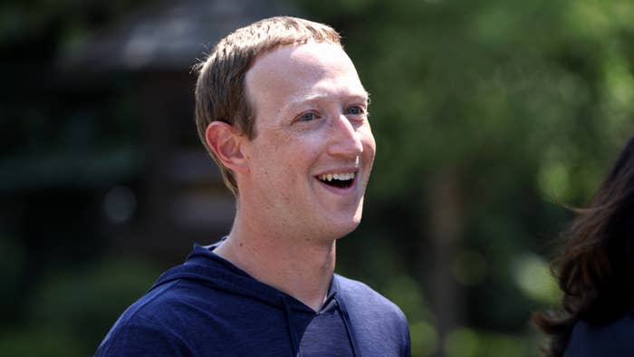 CEO of Facebook Mark Zuckerberg walks to lunch