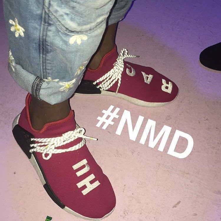 Pharrell Wore "Human Race" NMDs At Last Night's Event Complex