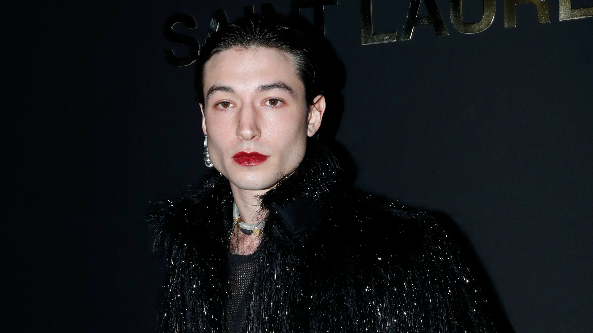 Ezra Miller is pictured at a fashion event