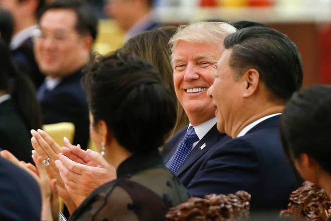 President Donald Trump and President Xi Jinping at the Great Hall of the People