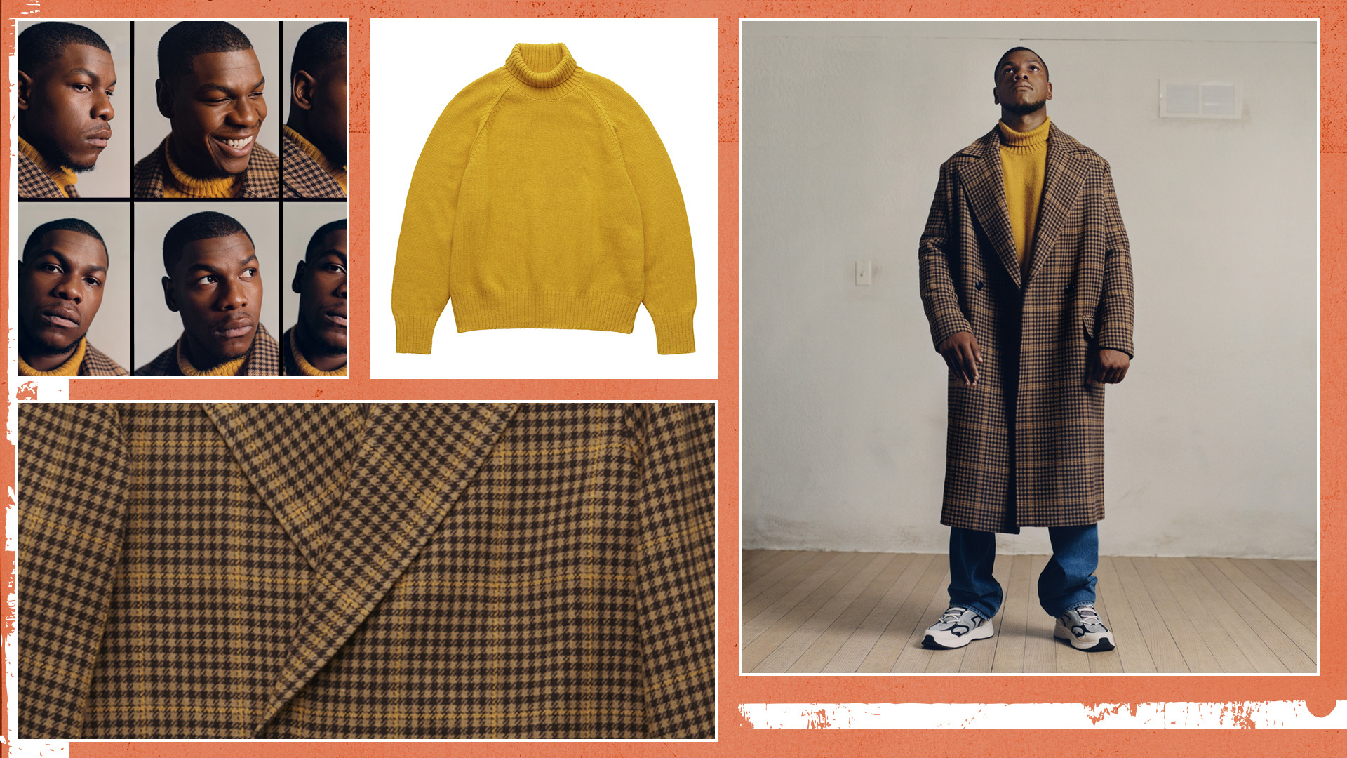 H&amp;M John Boyega Checked Coat