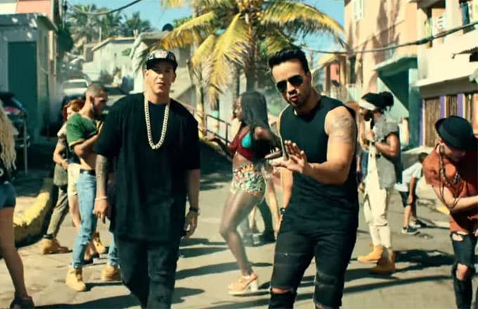 A stillshot of Despacito&#x27;s music video.