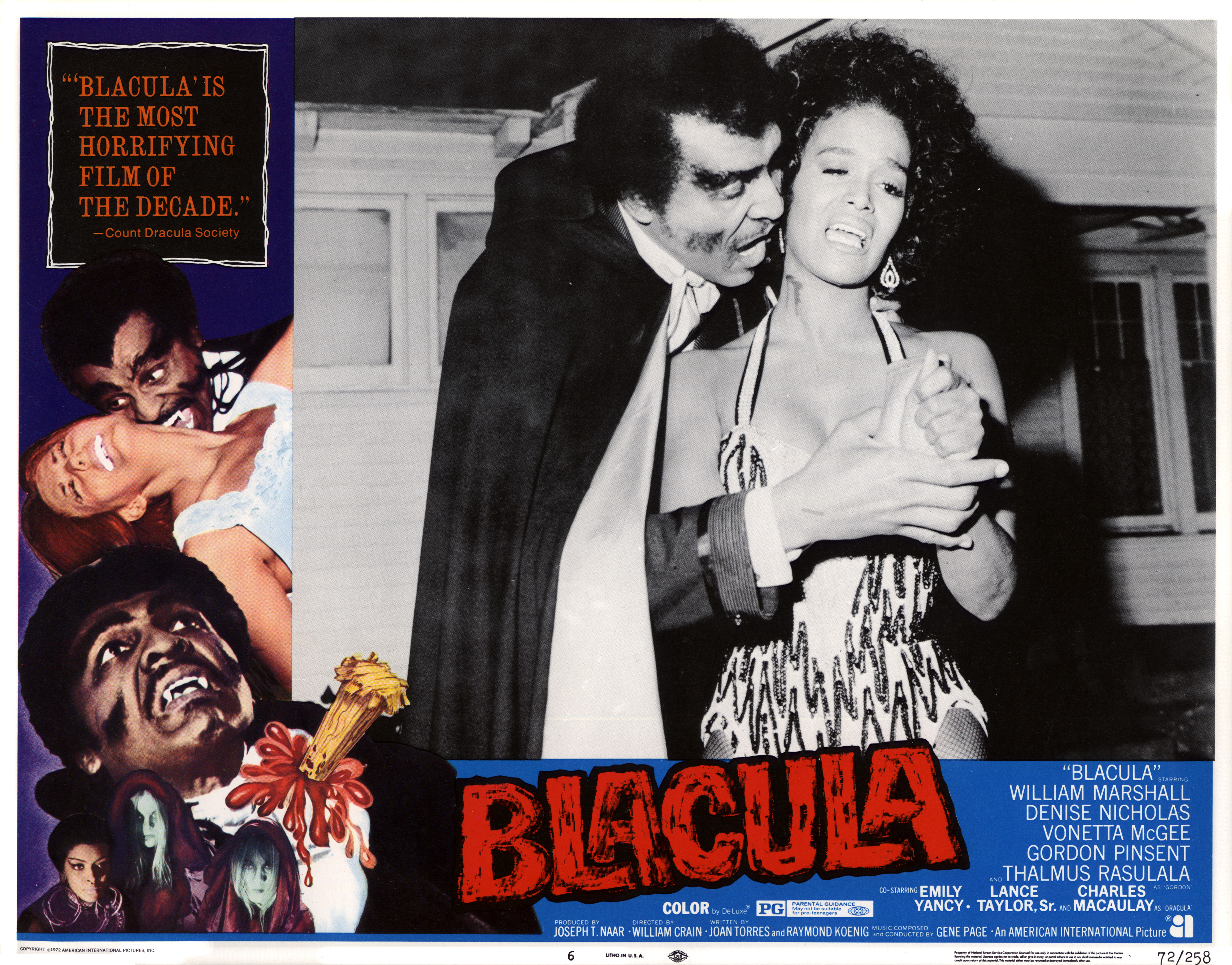 This is a photo of the lobby card for Blacula.