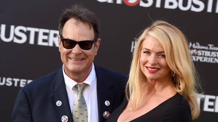 Actors Dan Aykroyd and Donna Dixon arrive at the premiere of Sony Pictures&#x27; &quot;Ghostbusters&quot;