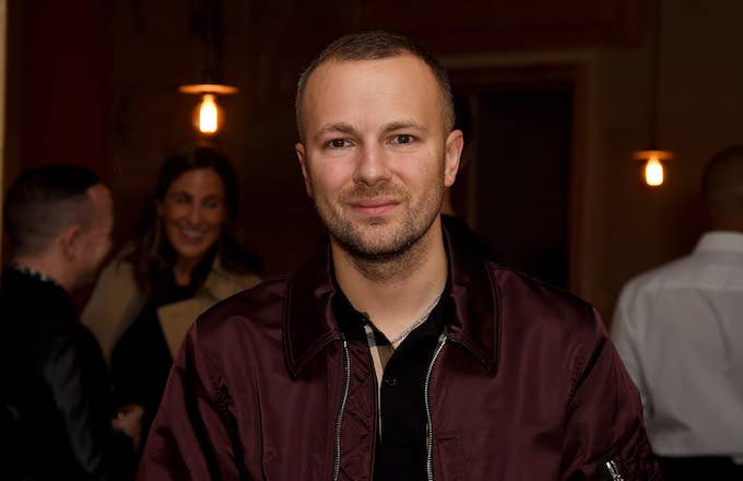 Gosha Rubchinskiy at a Burberry exhibition.