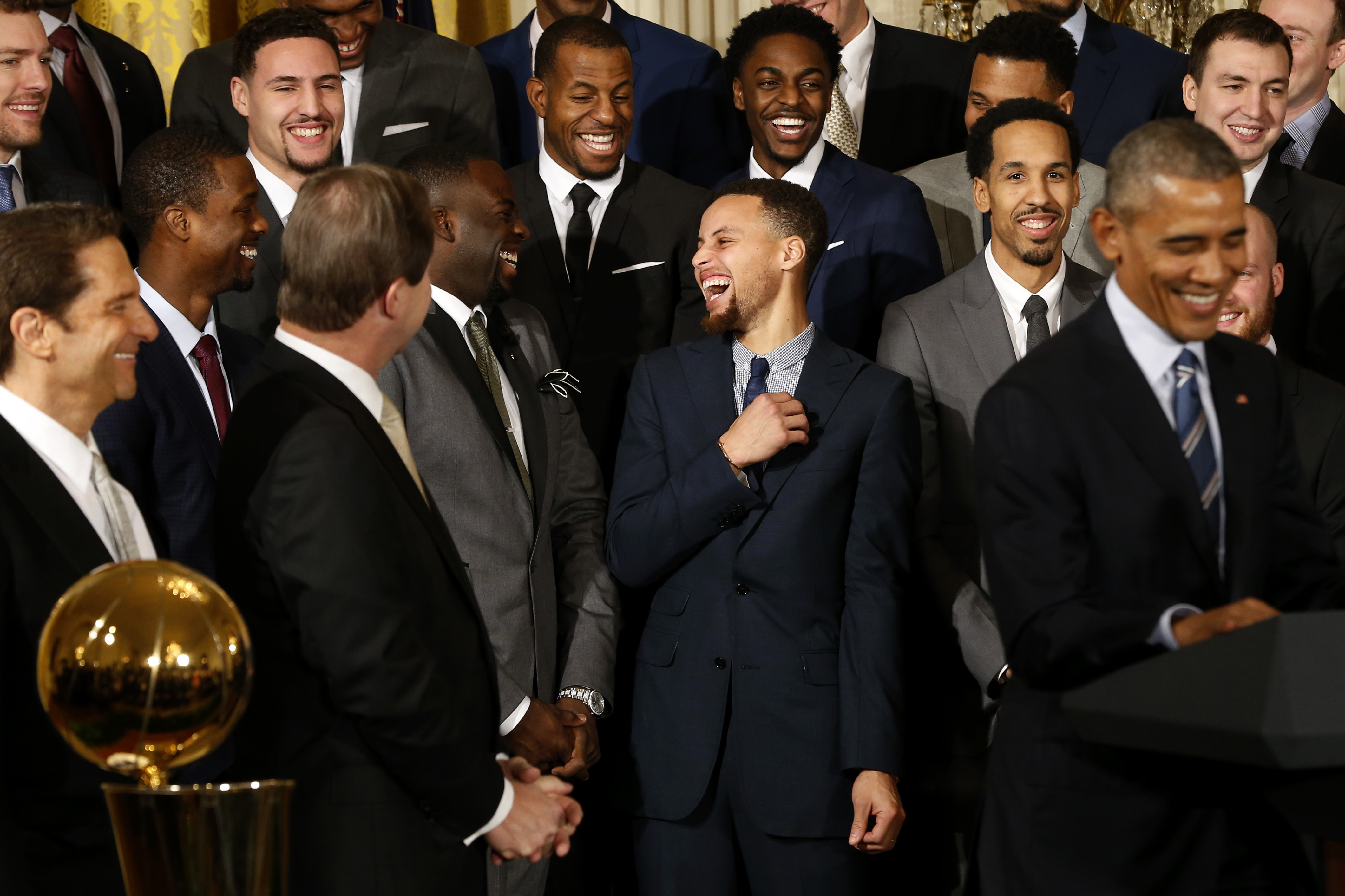 Obama Steph Curry White House NBA Champions Warriors