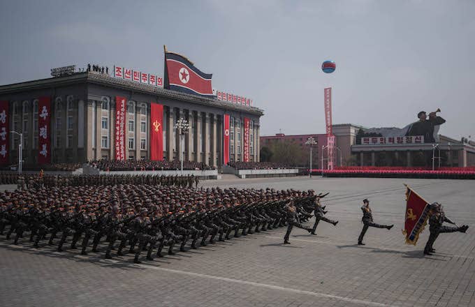 A North Korea military parade.