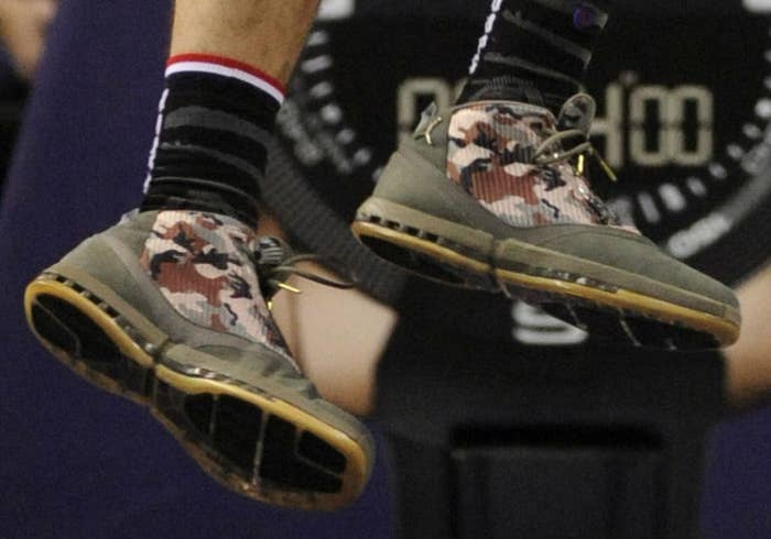 Frank Kaminsky Wearing Air Jordan 16 Veterans Day PE Shoes
