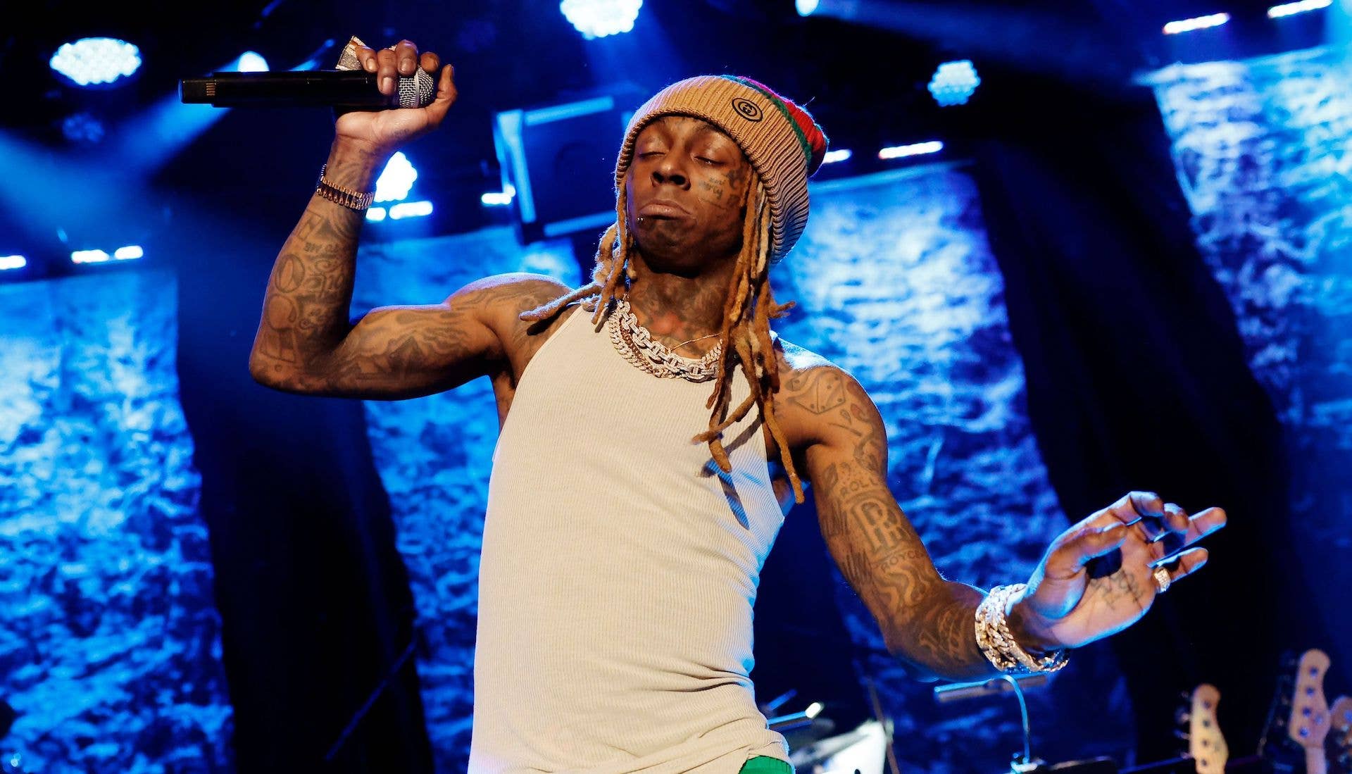 Lil Wayne performs during the pre-Grammys Gala