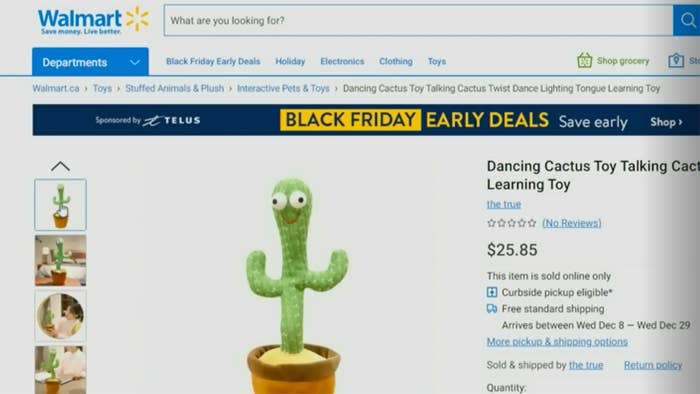 Crude dancing and singing cactus toy sold on Walmarts website.
